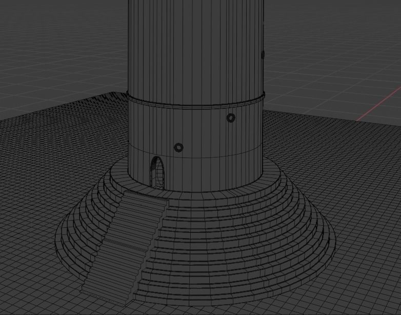 Dharahara lighthouse in mountains 3D model_13