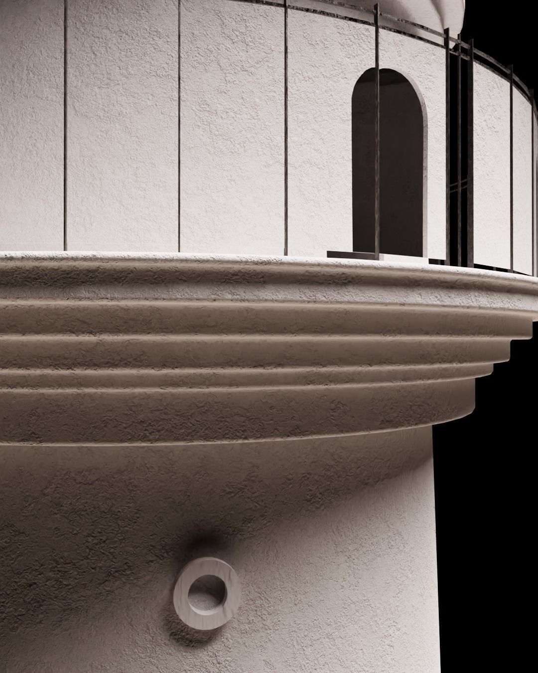 Dharahara lighthouse in mountains 3D model_7