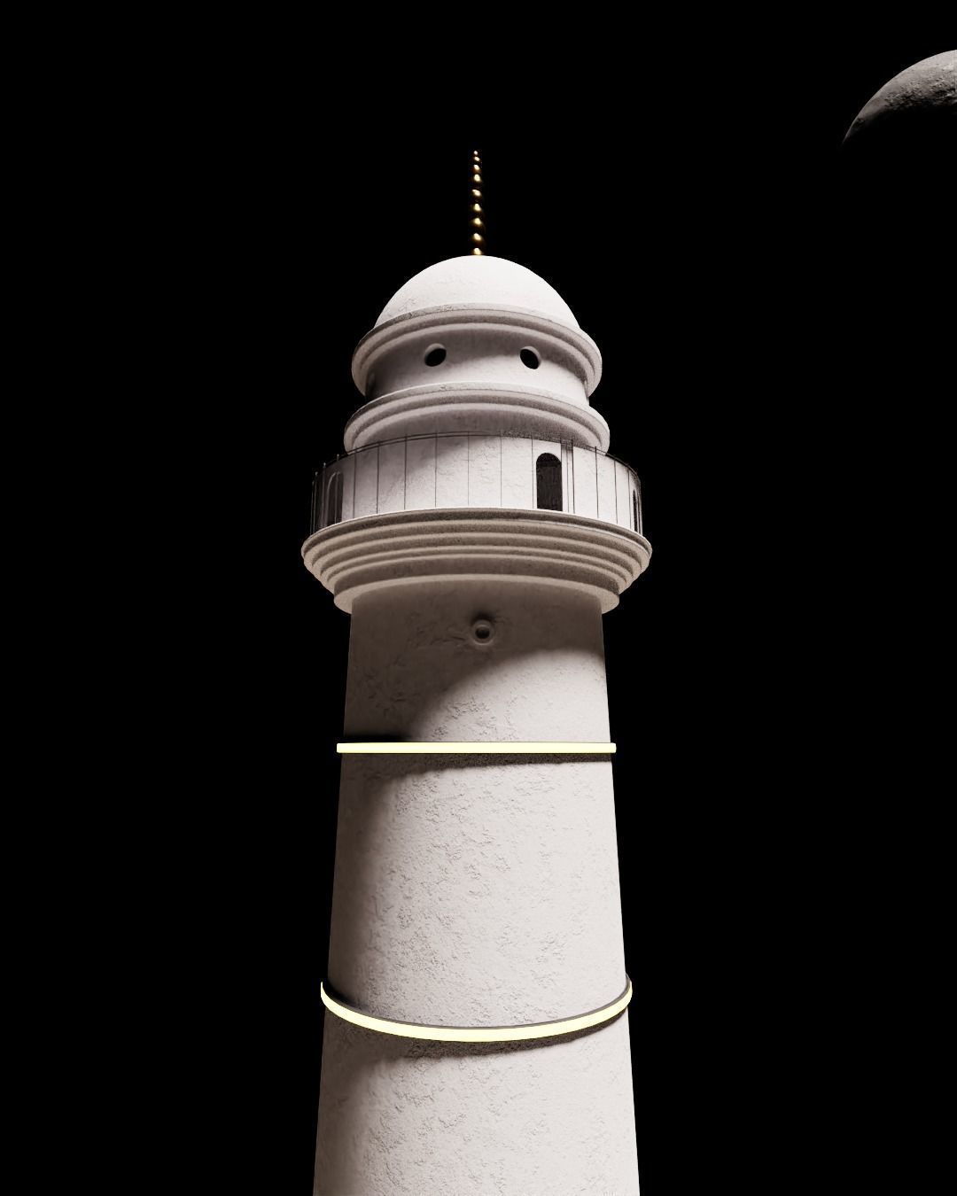 Dharahara lighthouse in mountains 3D model_4
