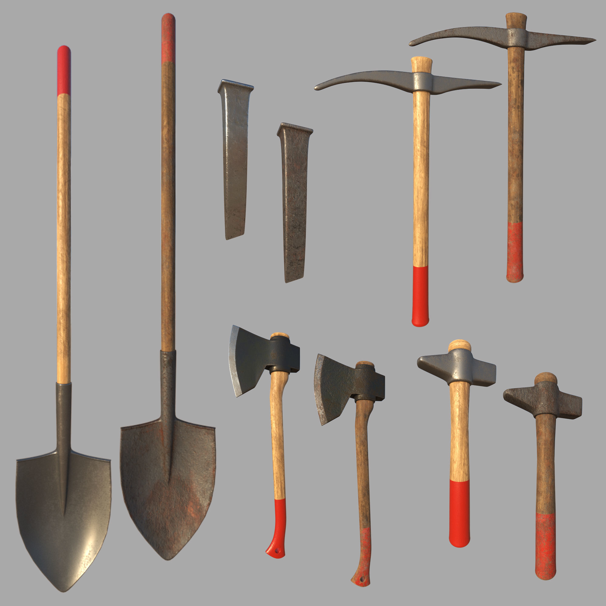 16 Masonry Tools  and 1 Stand 3D model_3