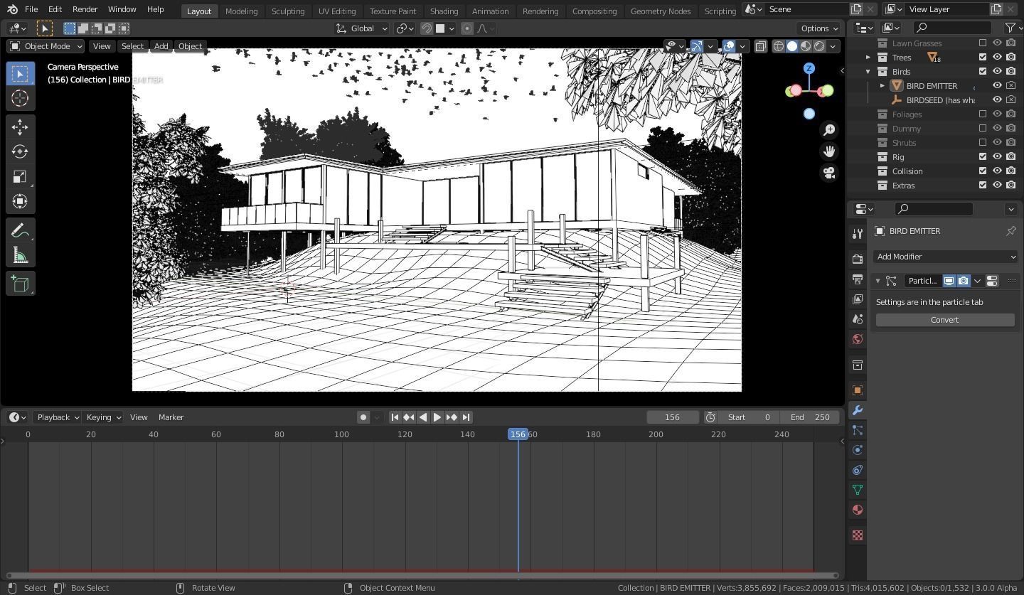 Modern House on a hill 3D model_2
