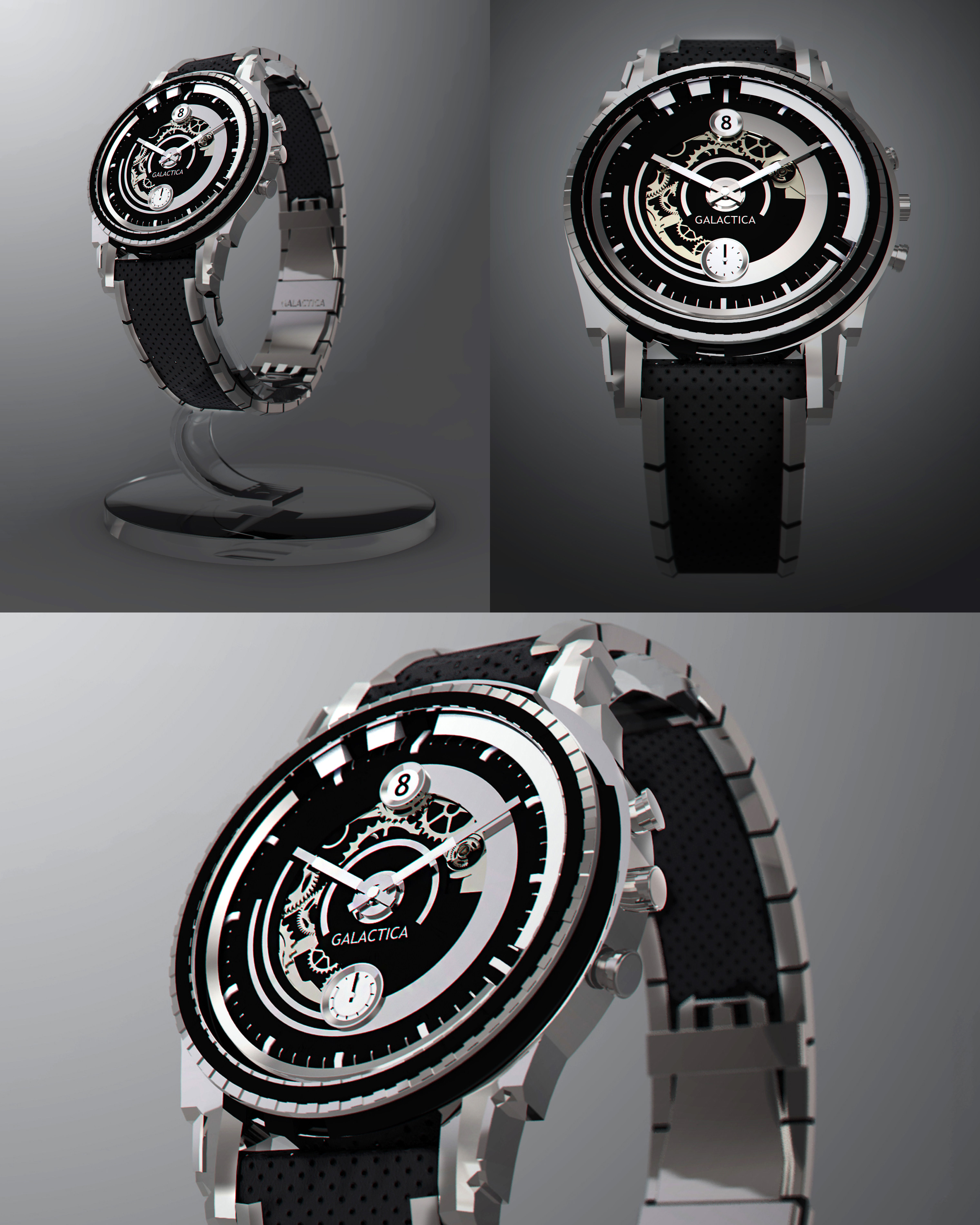 Custom Design Watch 3D model_3