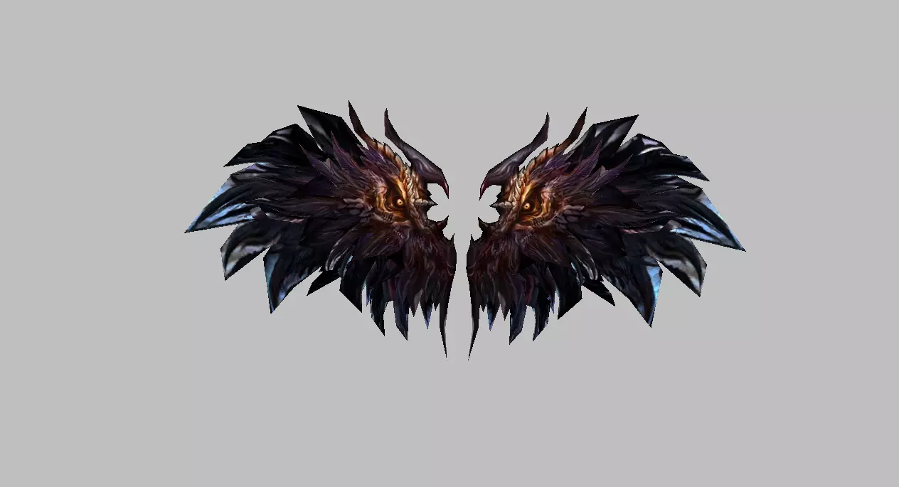 Devil Wing Low-poly 3D model_0