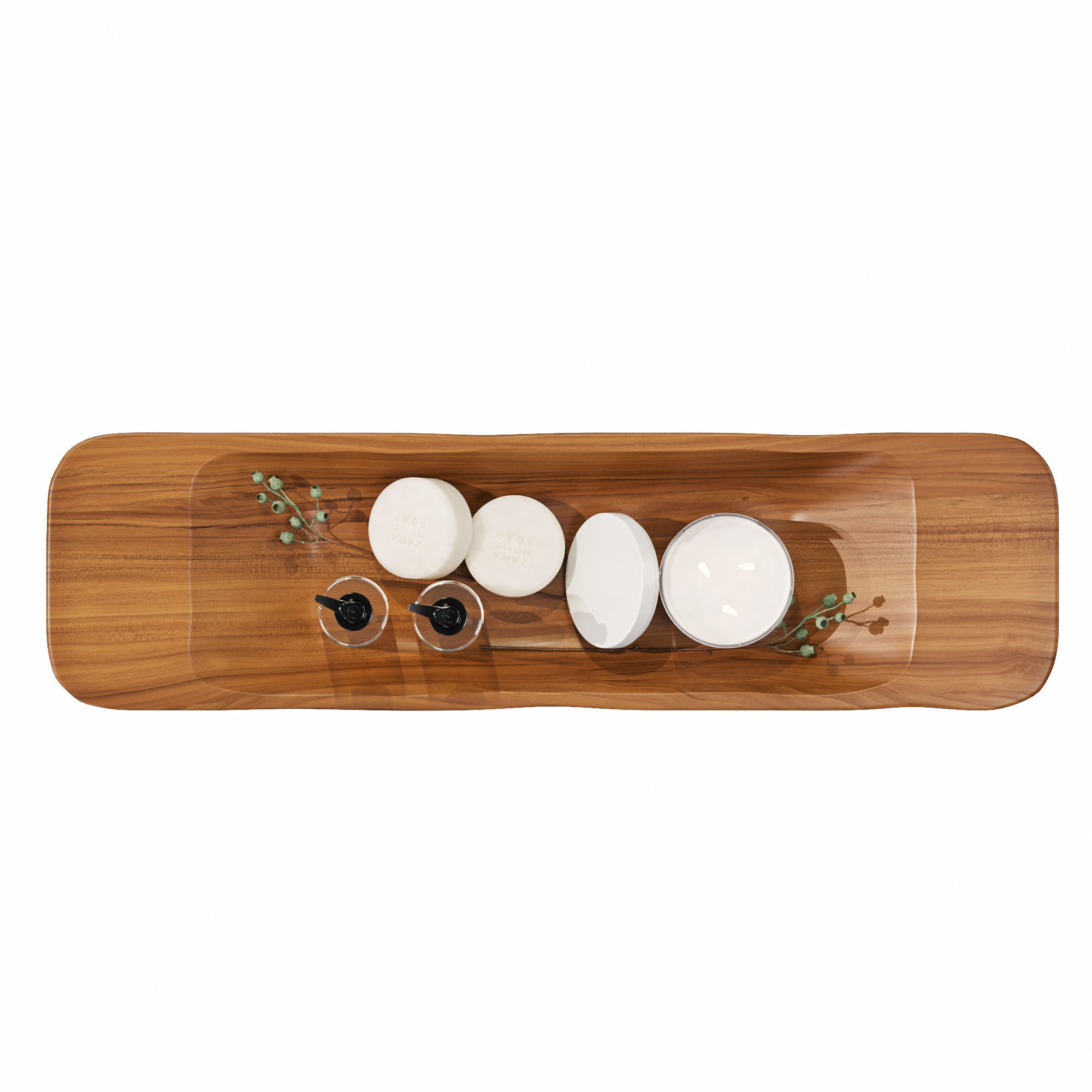 Zara Home teak wood tray 3D model CGTrader