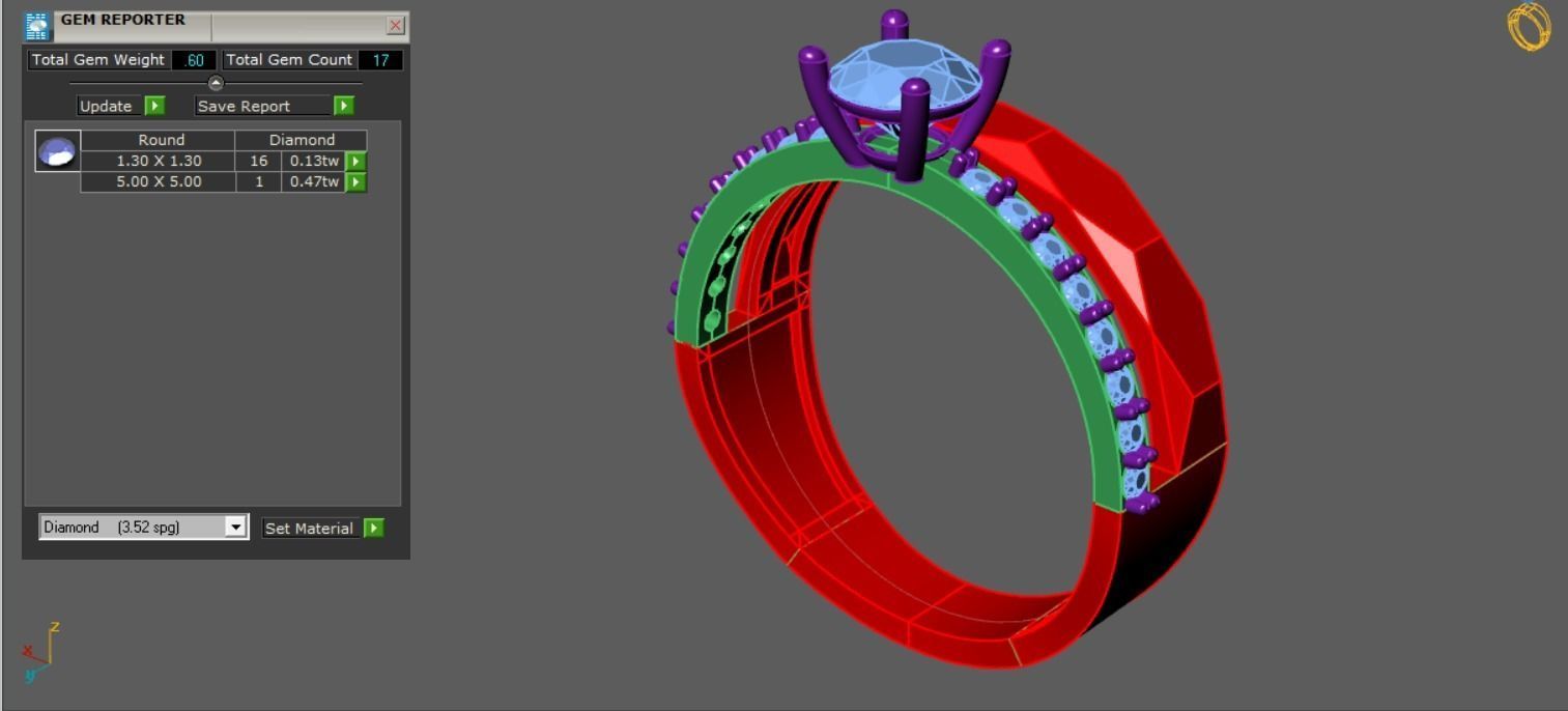solitaire ring 3D print model_8