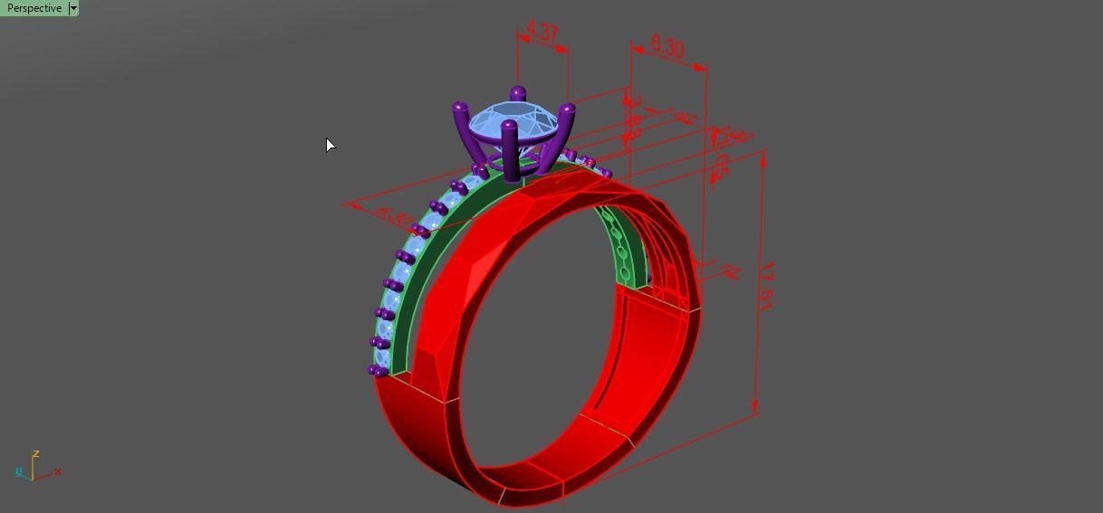 solitaire ring 3D print model_22
