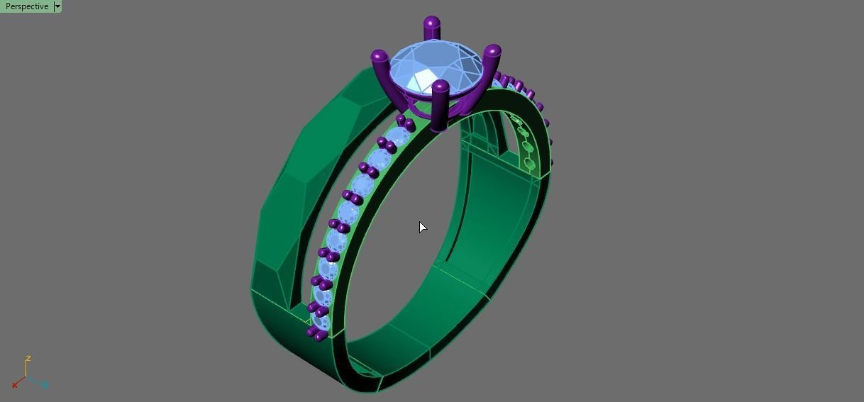 solitaire ring 3D print model_17