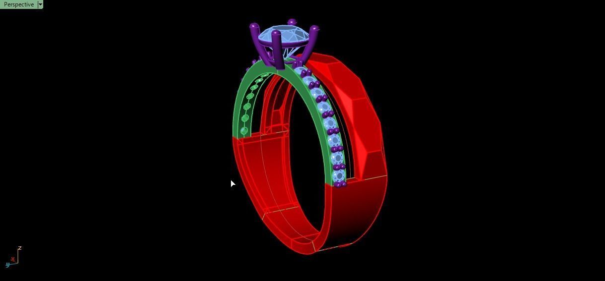 solitaire ring 3D print model_9