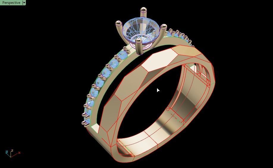 solitaire ring 3D print model_12