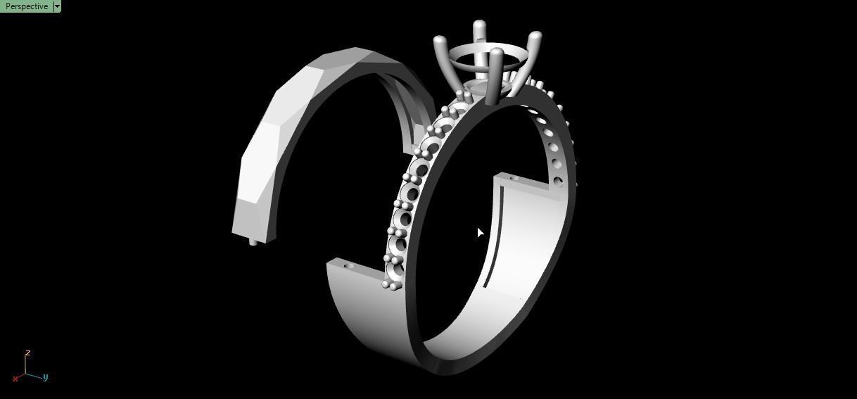 solitaire ring 3D print model_11