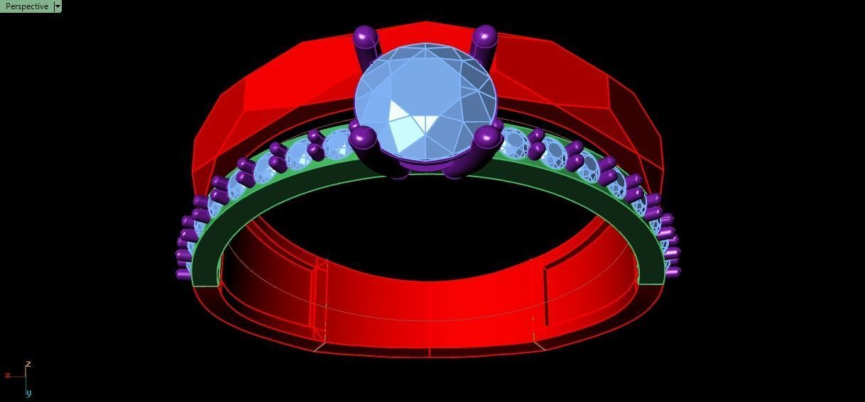 solitaire ring 3D print model_10