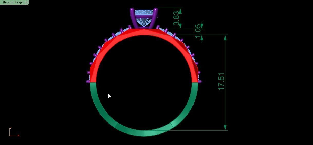 solitaire ring 3D print model_21