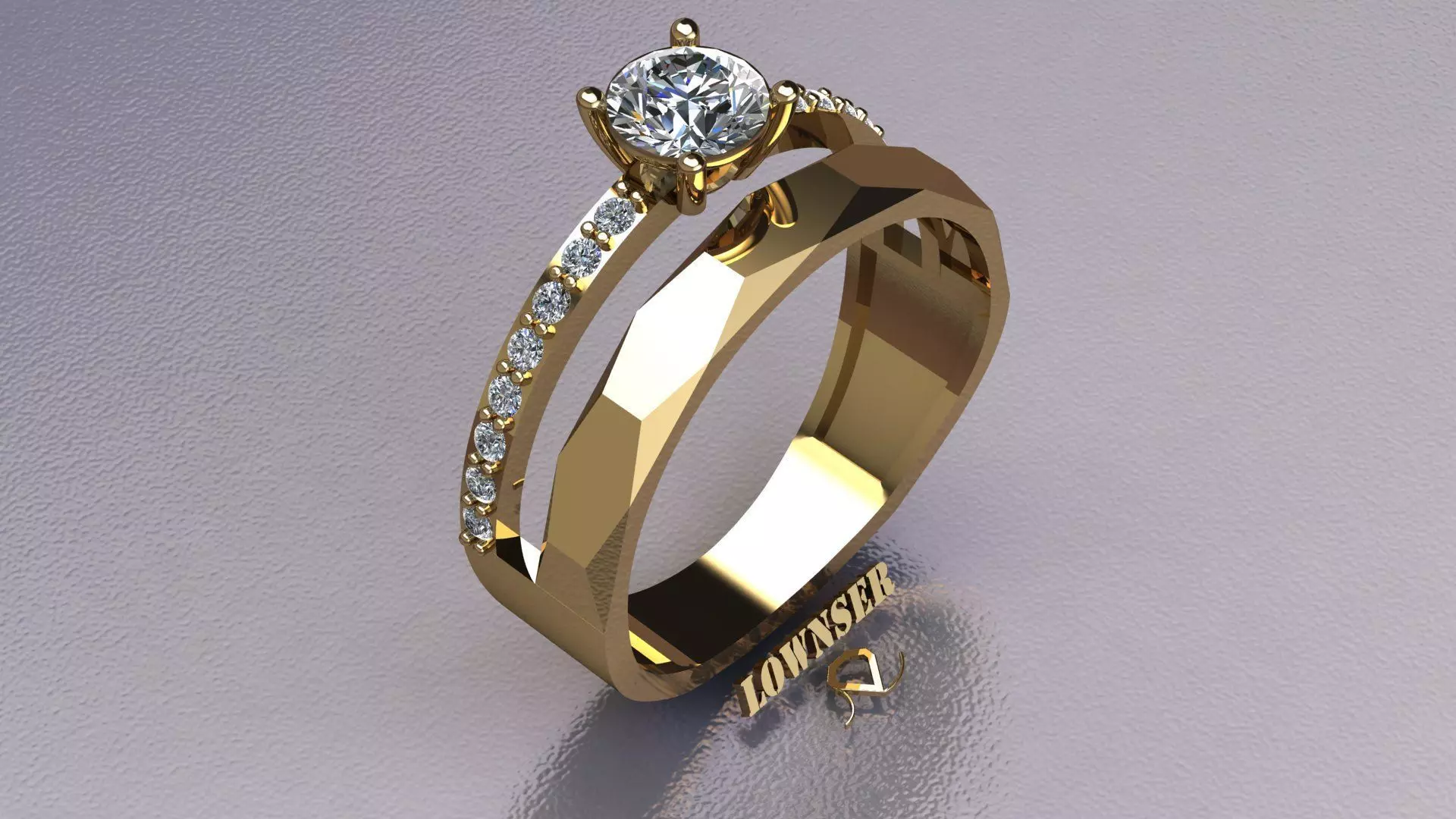 solitaire ring 3D print model_0