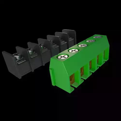 Electric terminal block and screw terminal 3D model