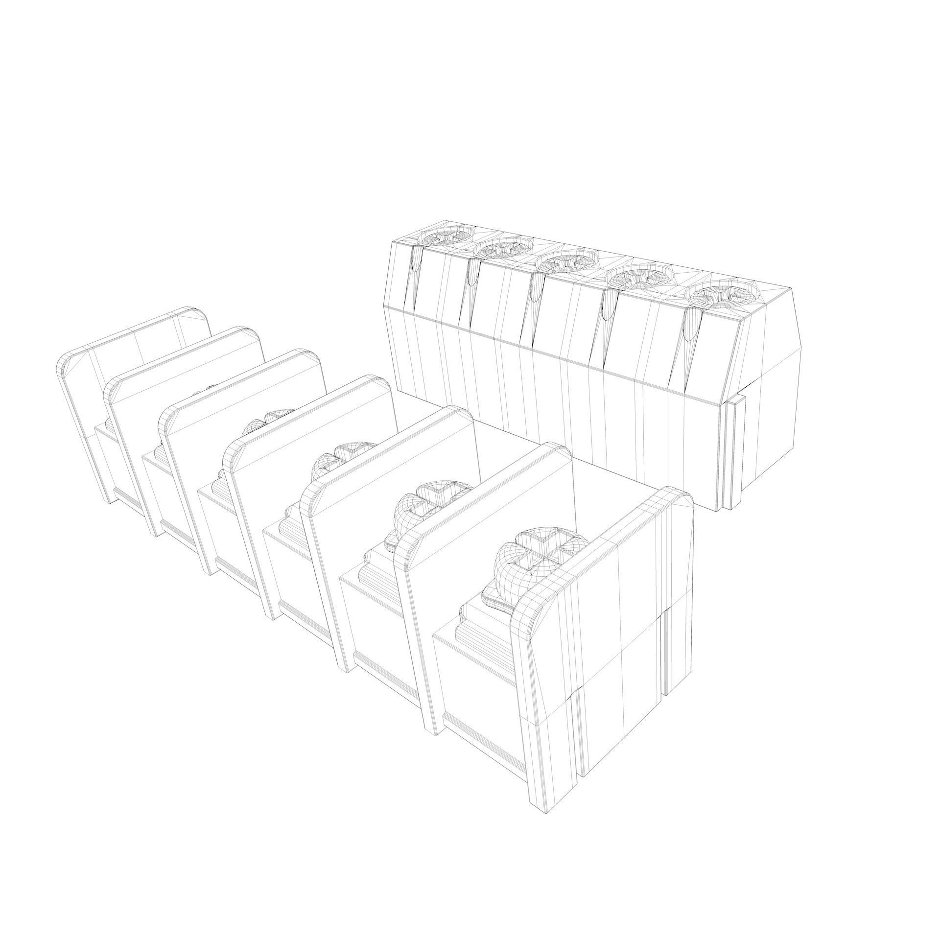Electric terminal block and screw terminal 3D model_6