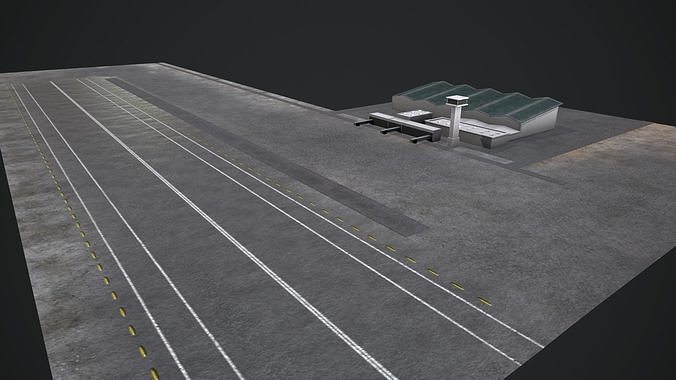 low poly airport  Low-poly 3D model
