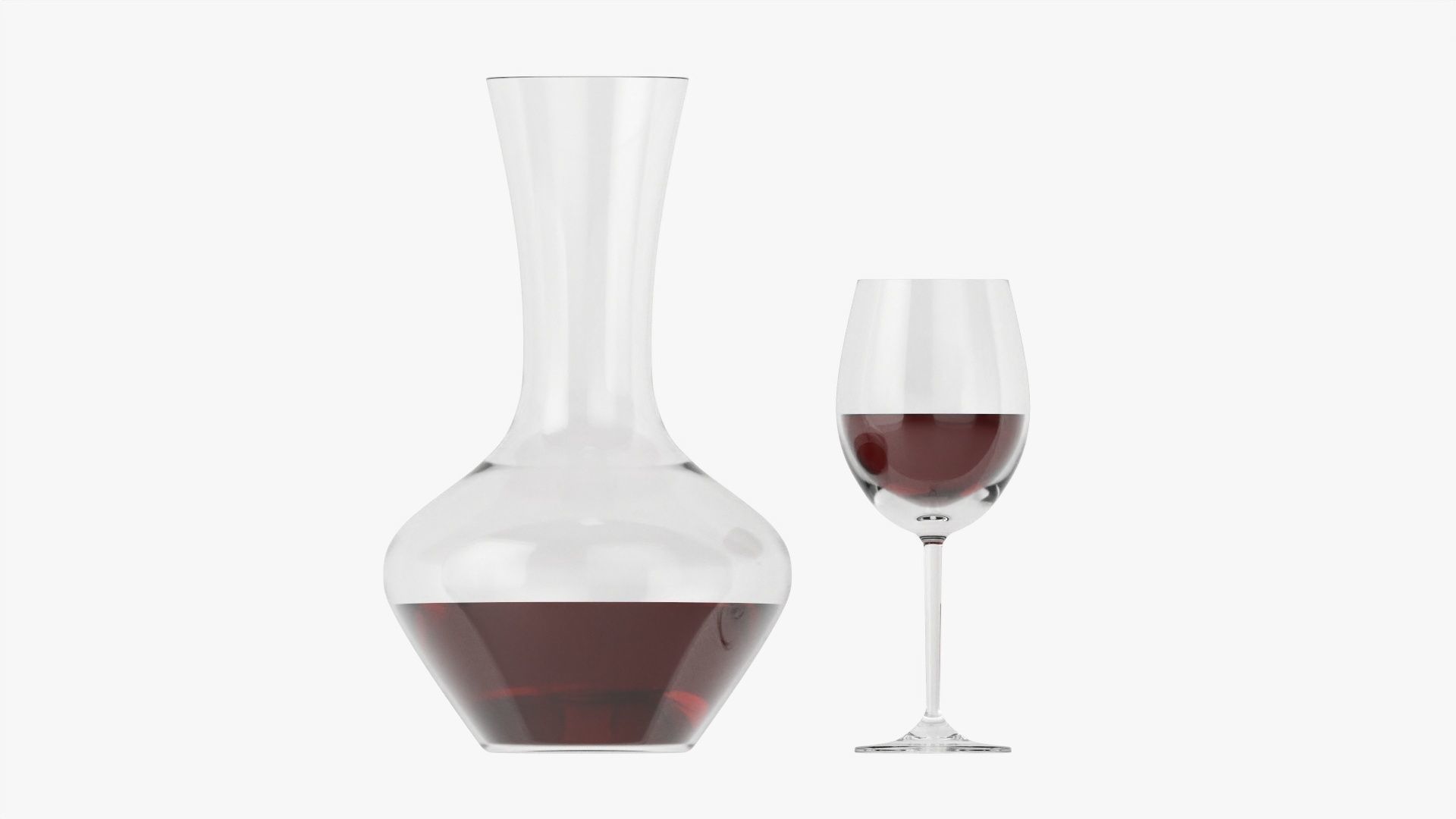 Decanter with wine glass Free 3D model_3