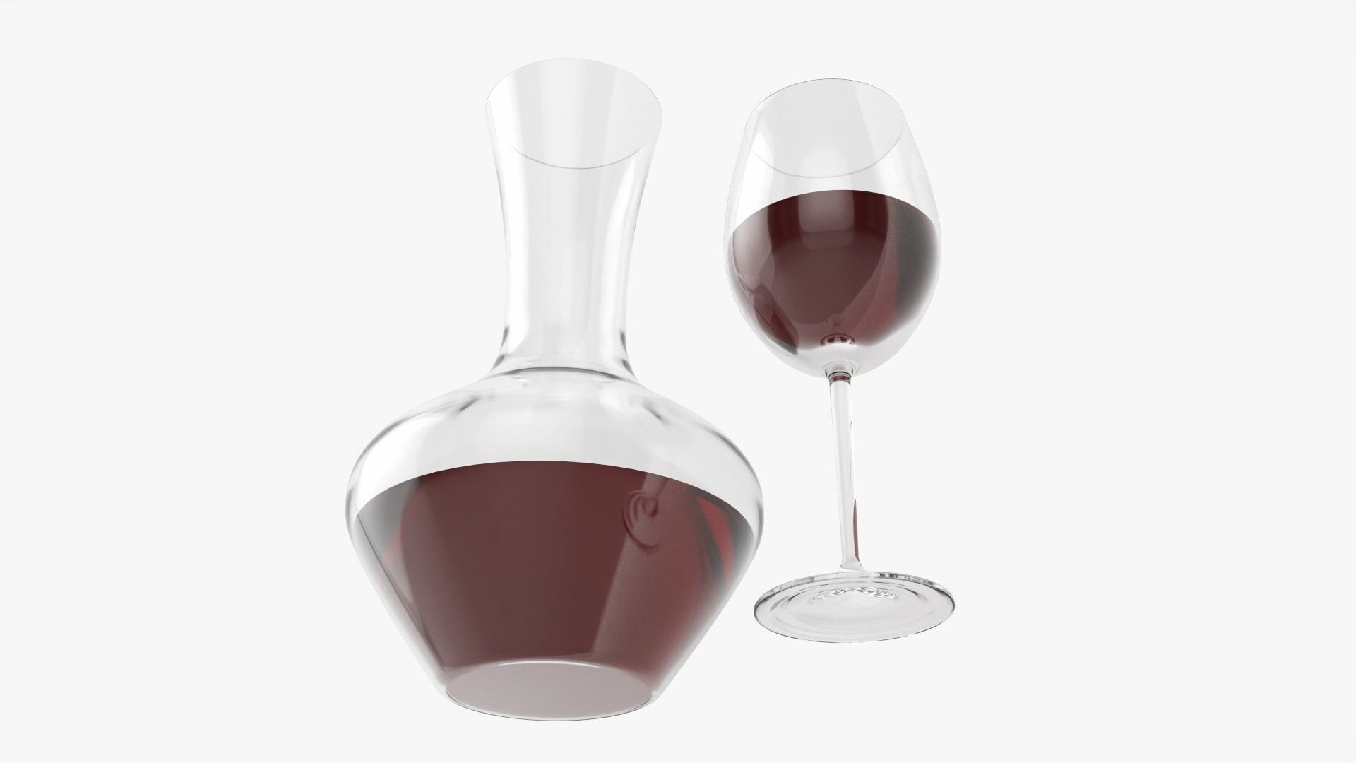 Decanter with wine glass Free 3D model_2