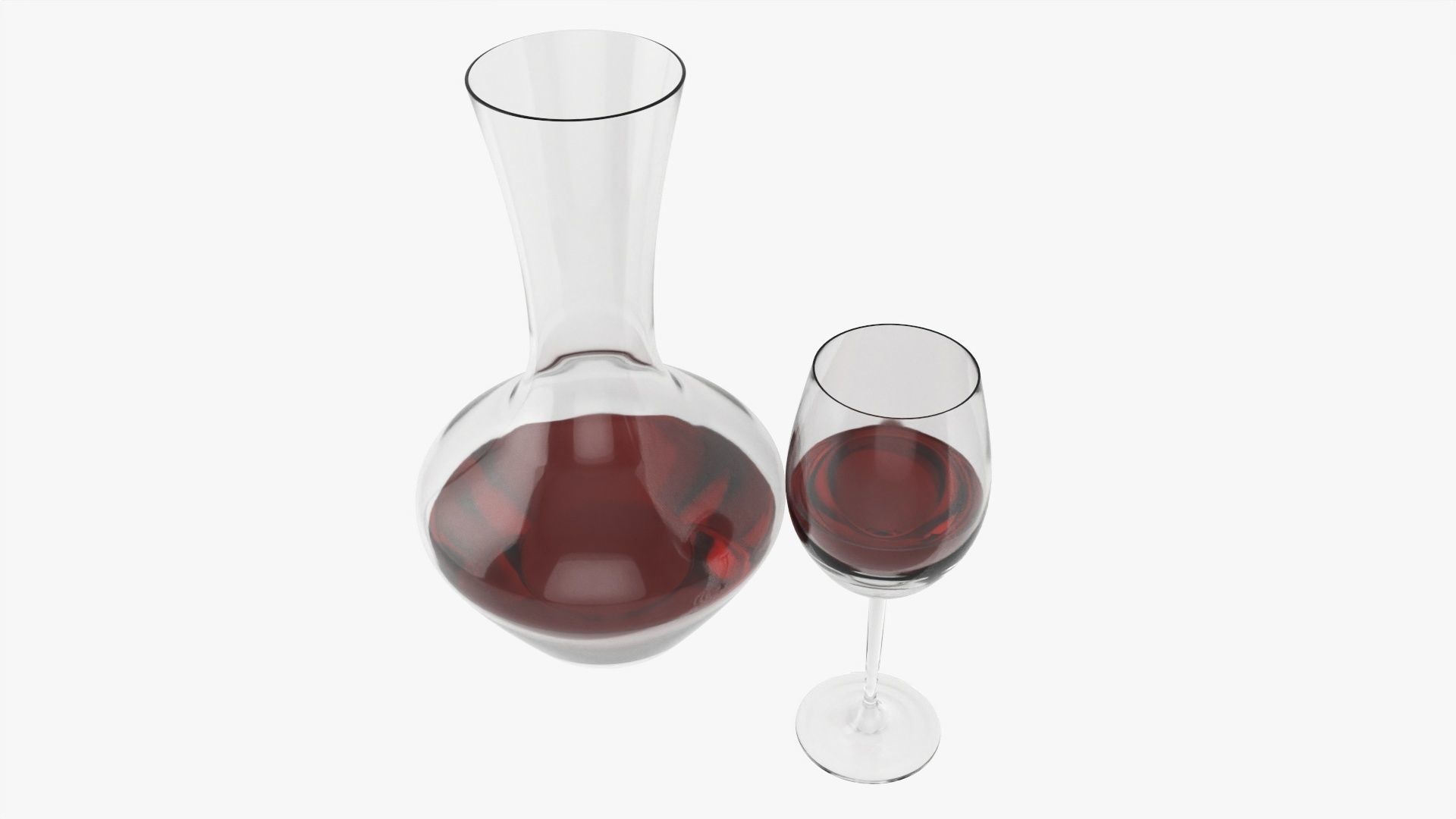 Decanter with wine glass Free 3D model_1