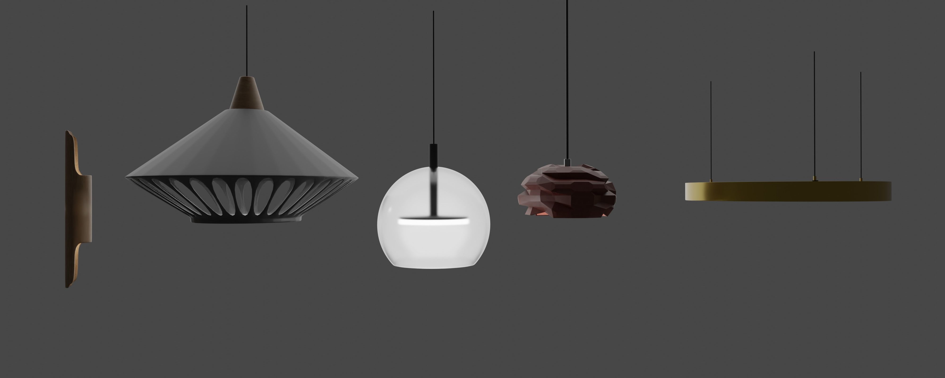 Minimalistic lamps set Free 3D model_1