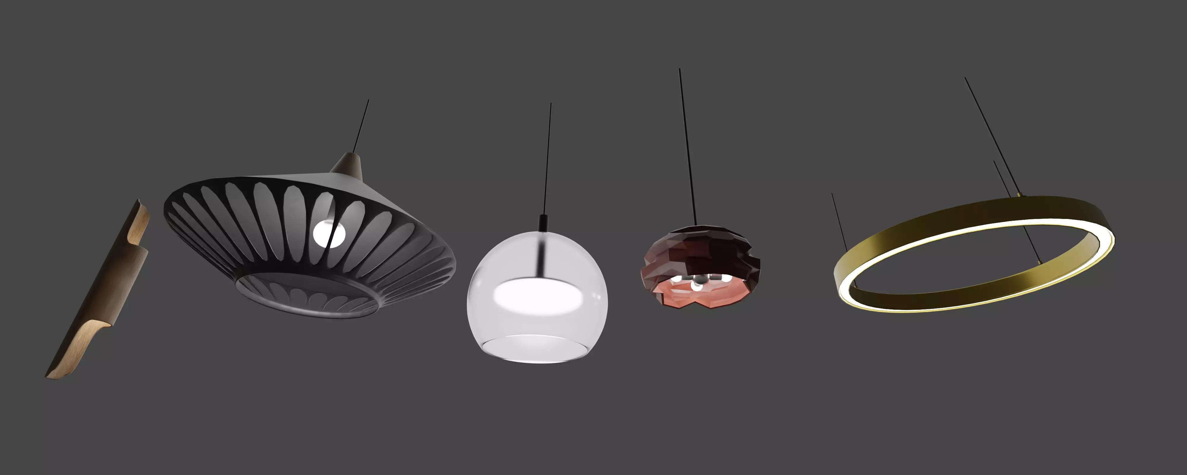 Minimalistic lamps set Free 3D model_0