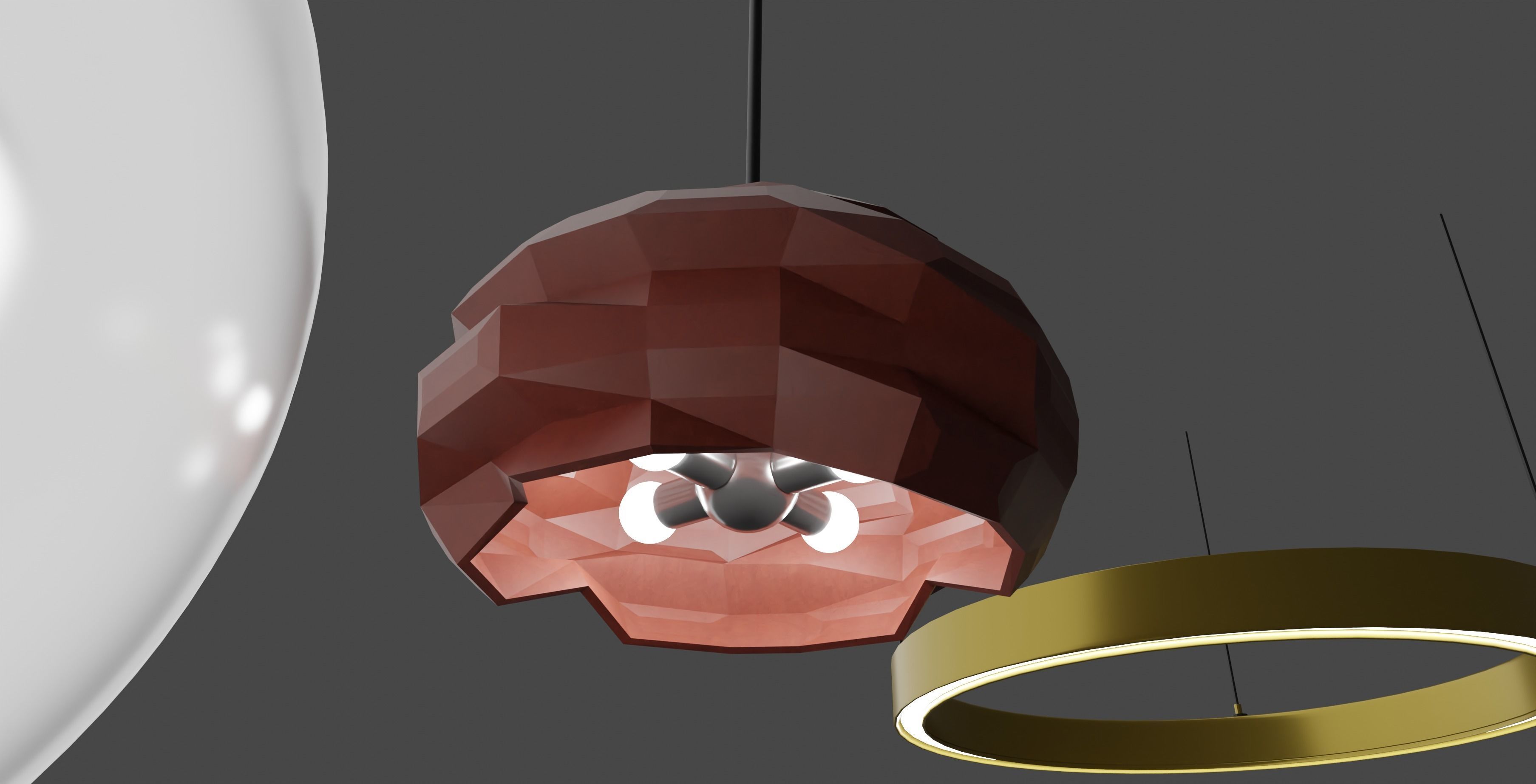 Minimalistic lamps set Free 3D model_2