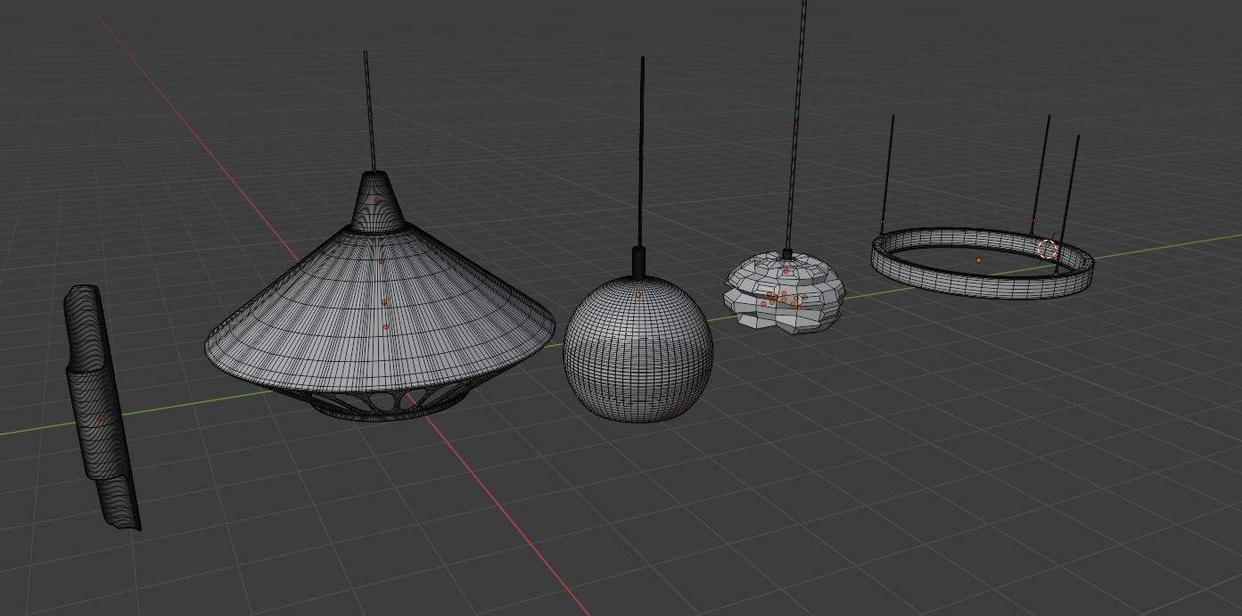 Minimalistic lamps set Free 3D model_4