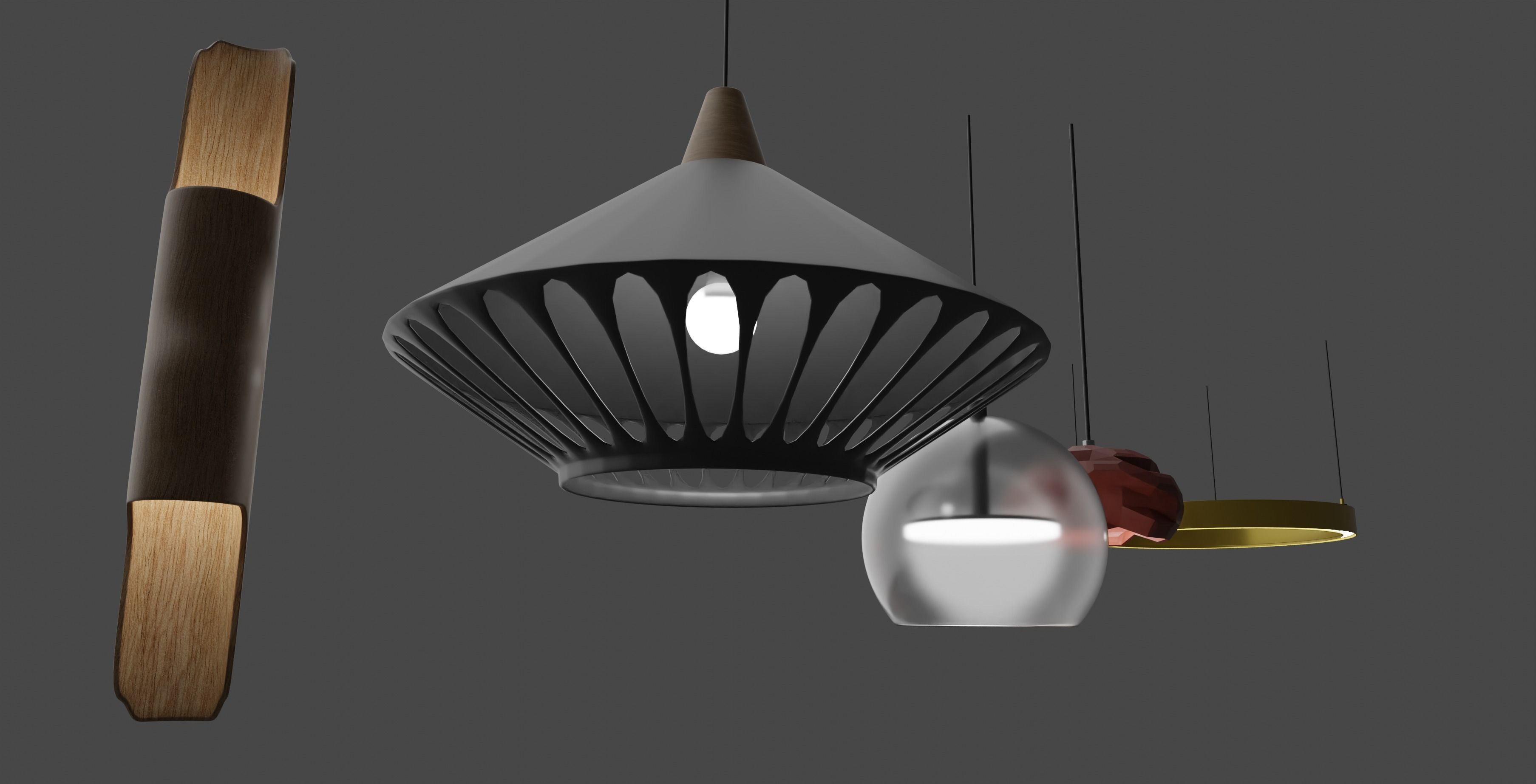 Minimalistic lamps set Free 3D model_3