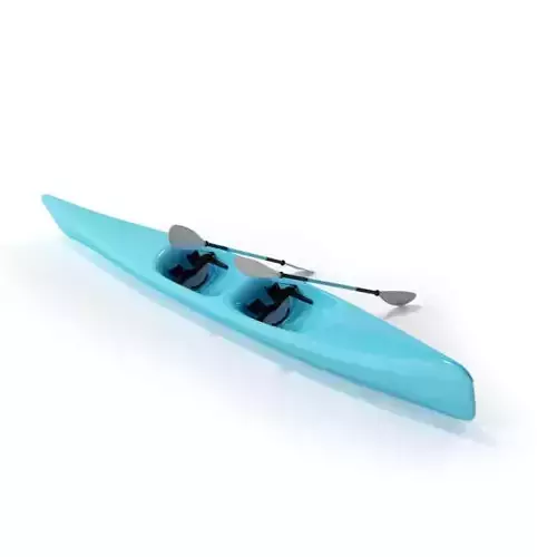 Blue Canoe With Paddles