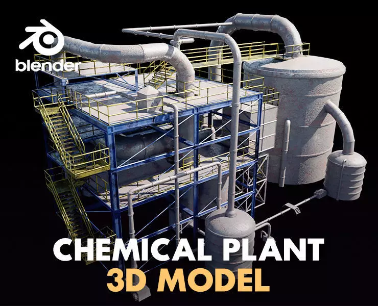 chemical plant 3D model_0
