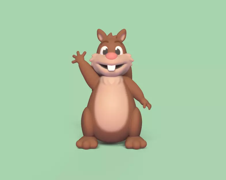 Waving Squirrel 3D print model_0