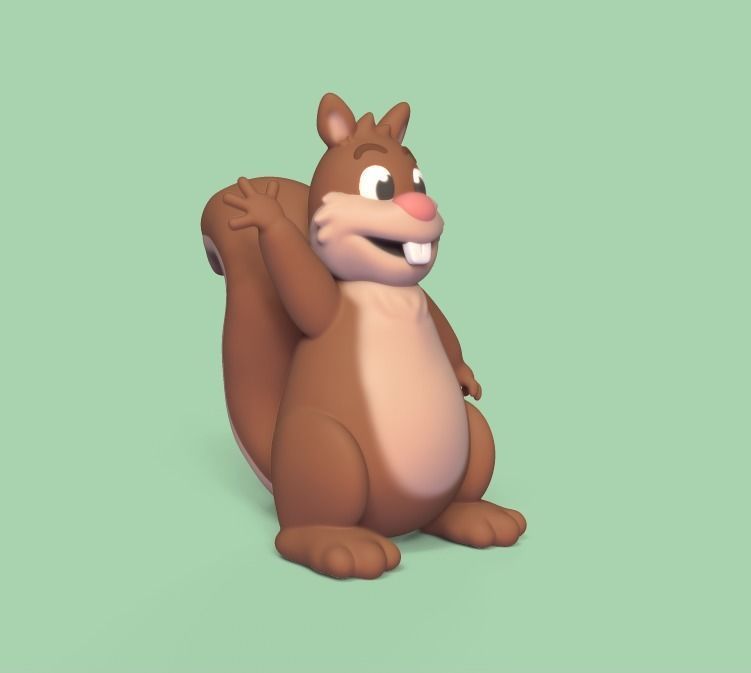 Waving Squirrel 3D print model_1
