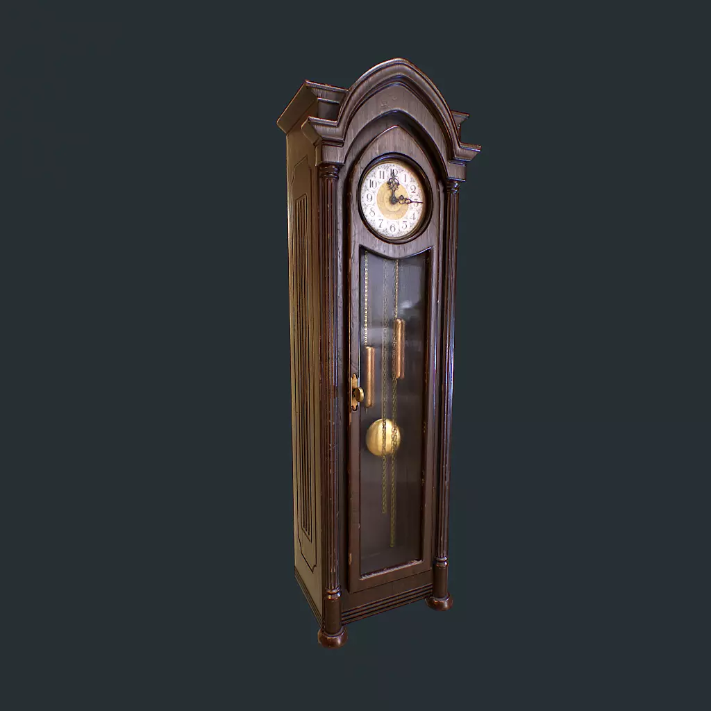 Old Clock Animated v1 Low-poly 3D model