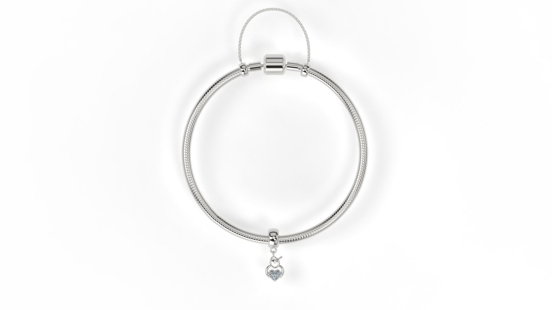 Boy Heart Charm with Gems 3D print model_3