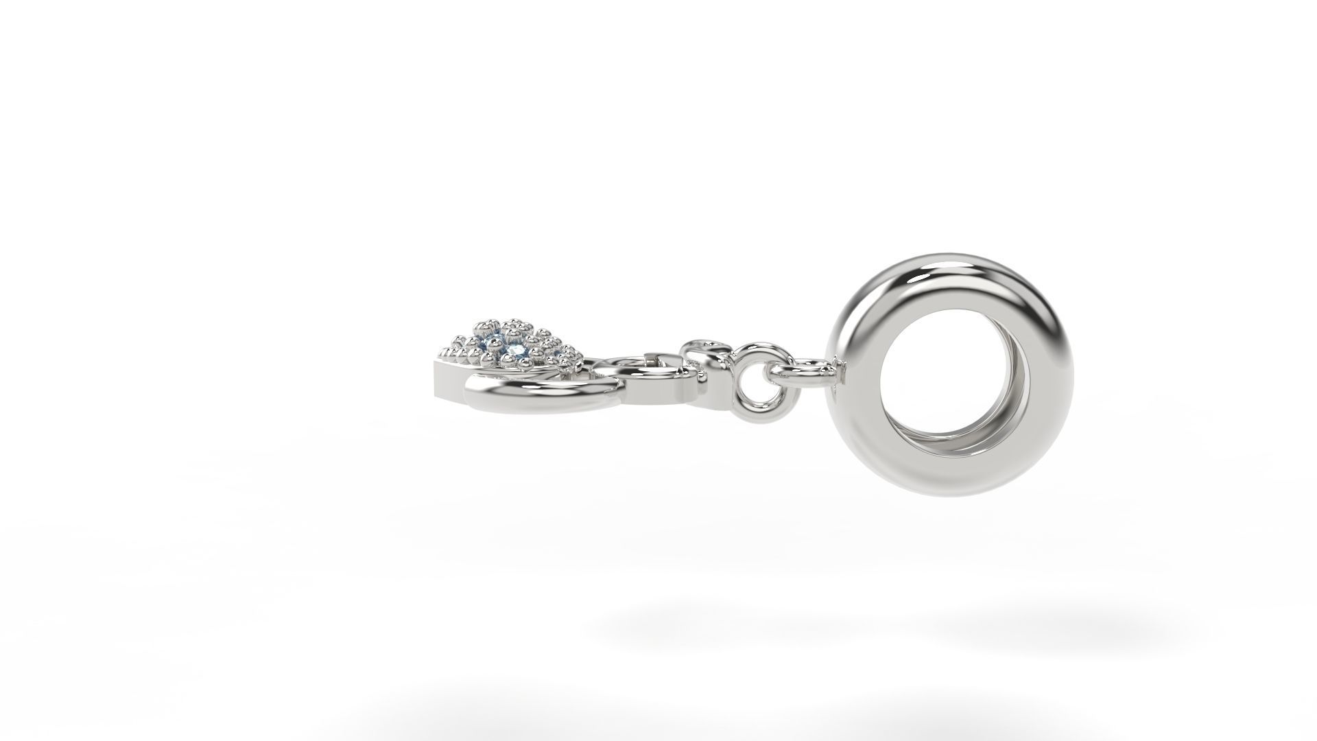 Boy Heart Charm with Gems 3D print model_2