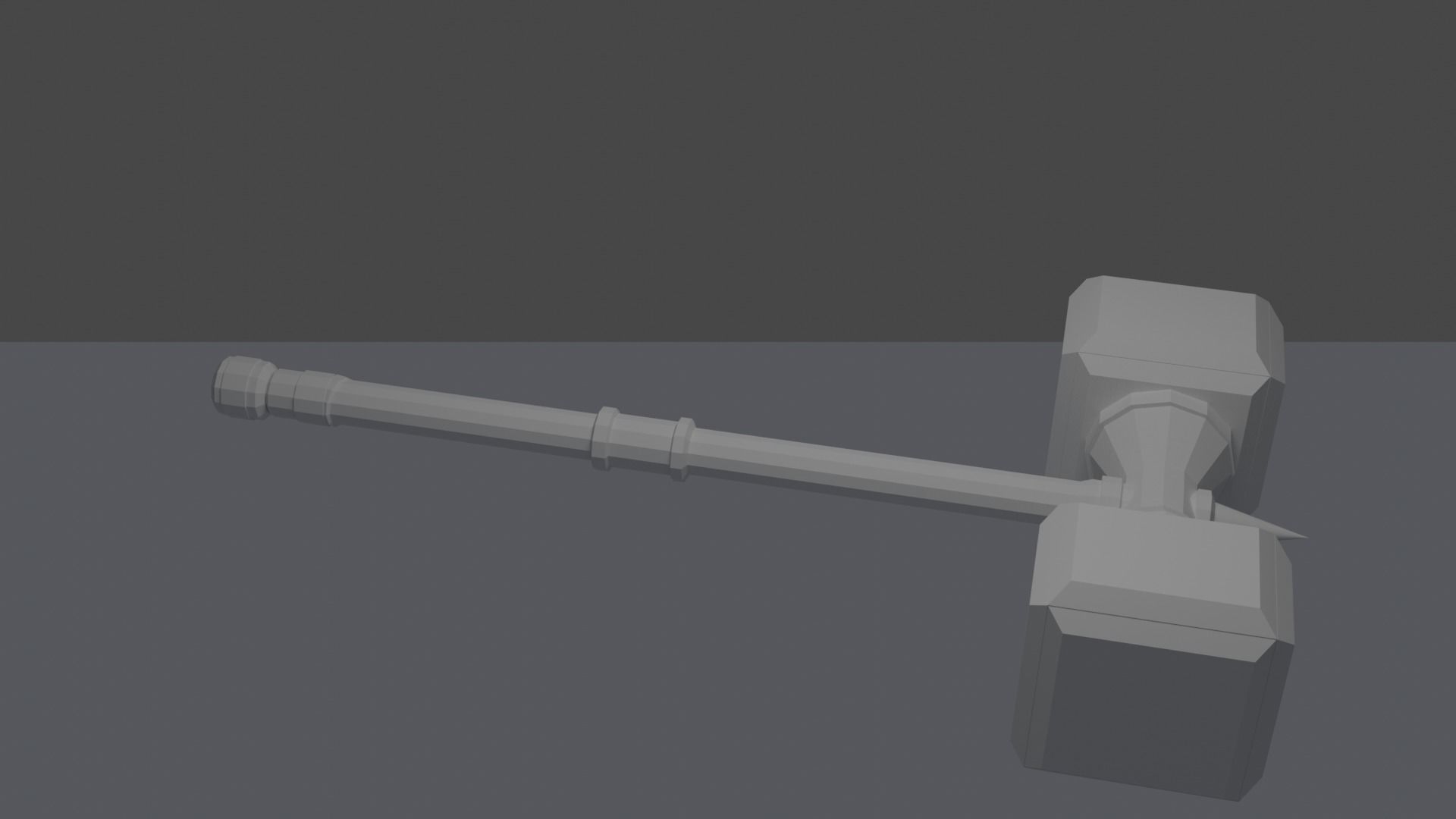 Battle Hammer  Free low-poly 3D model_2
