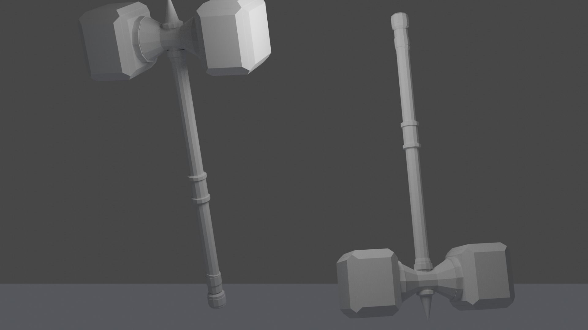 Battle Hammer  Free low-poly 3D model_1