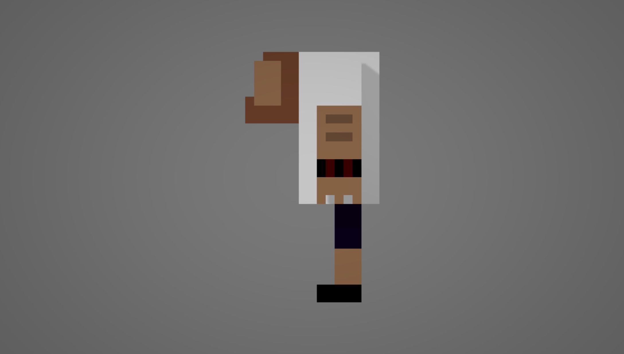 Voxel Man Free low-poly 3D model_2
