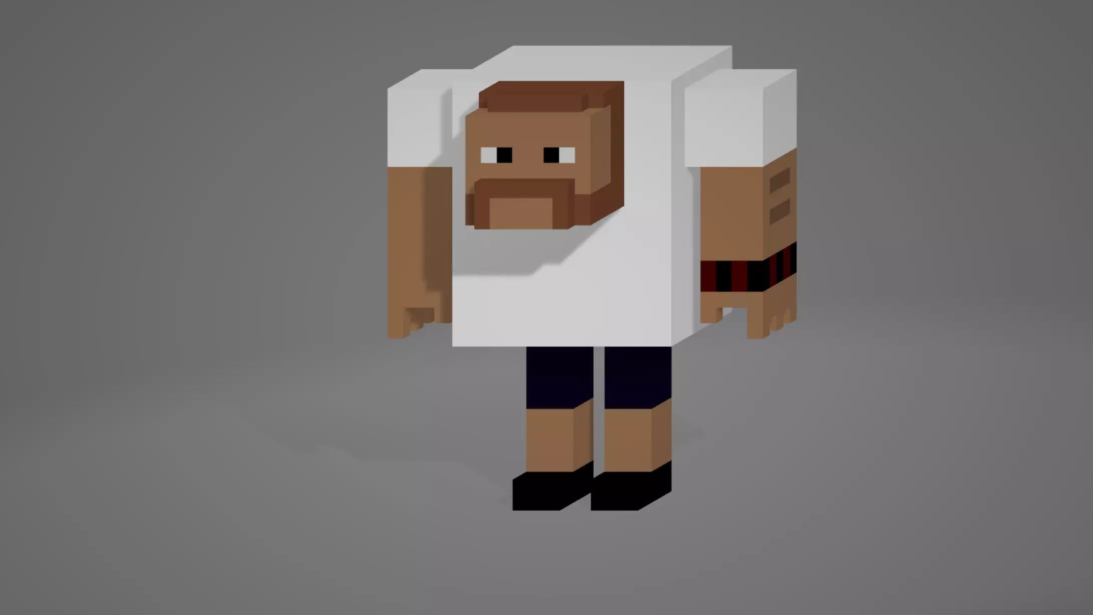 Voxel Man Free low-poly 3D model_0