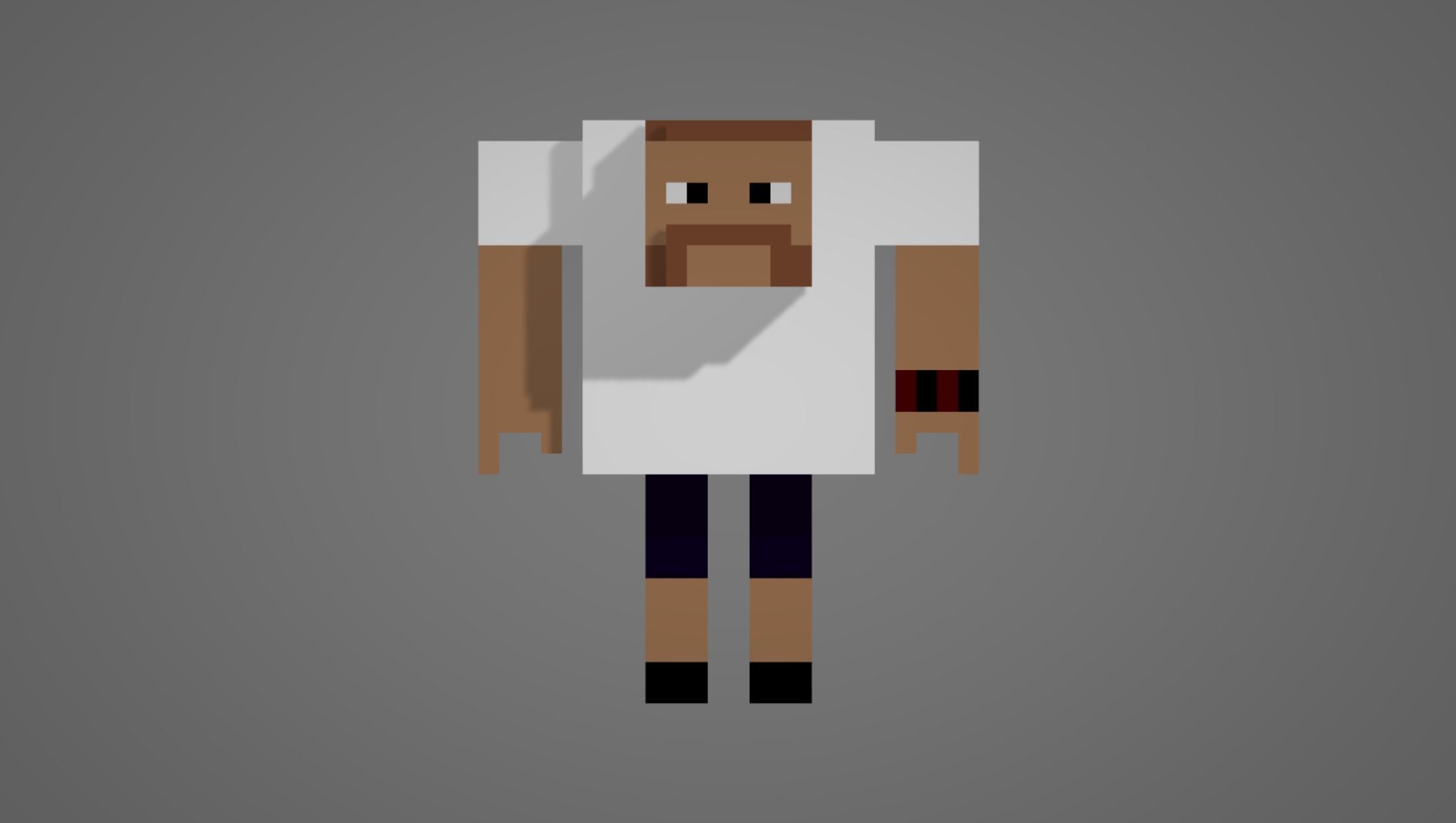 Voxel Man Free low-poly 3D model_1