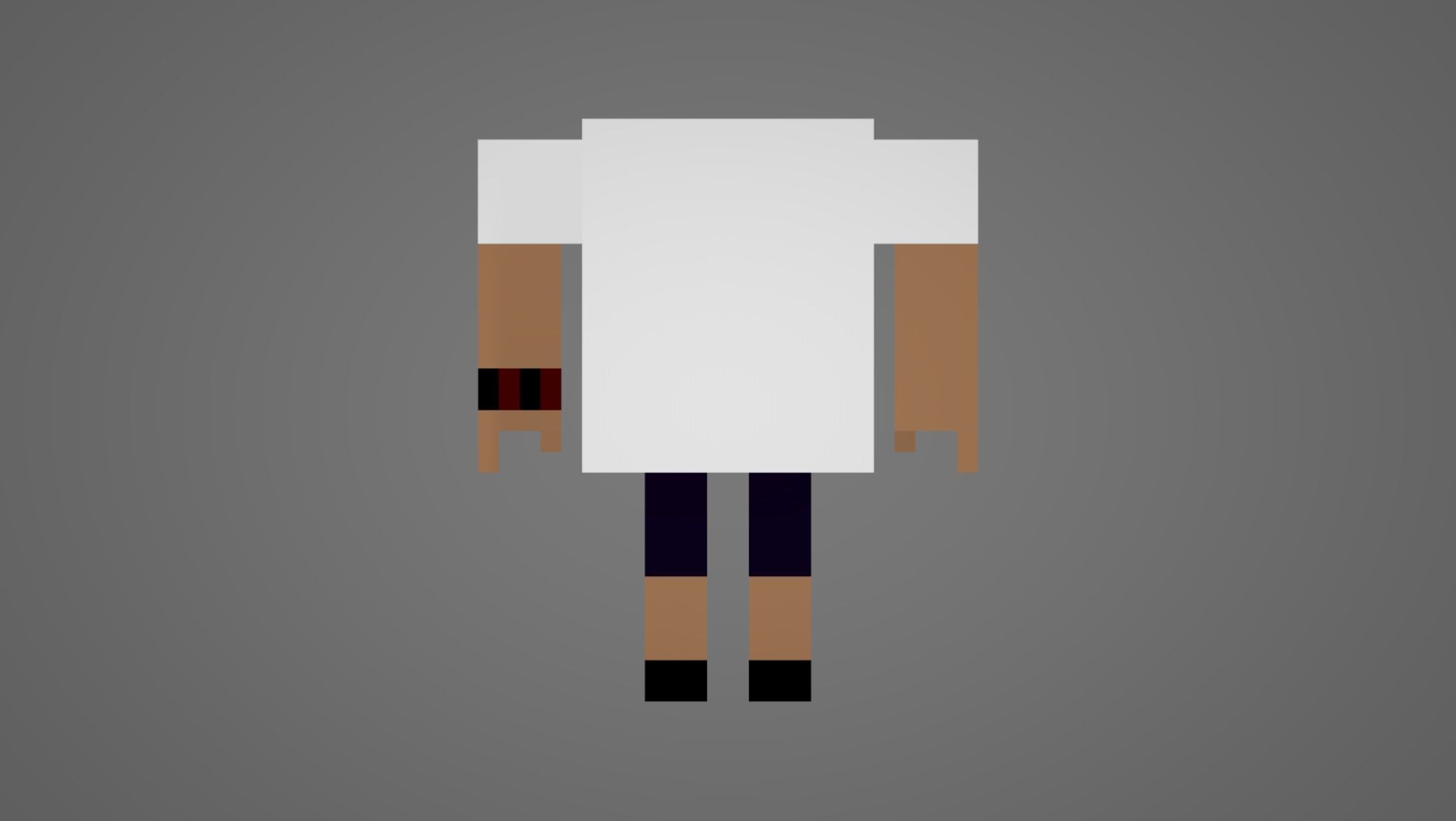 Voxel Man Free low-poly 3D model_3