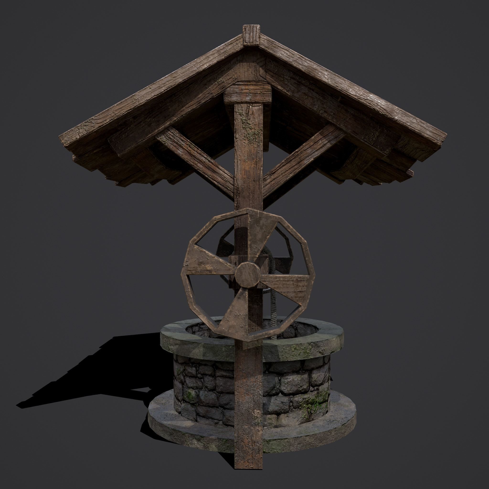 Medieval Water Well  Low-poly 3D model_3