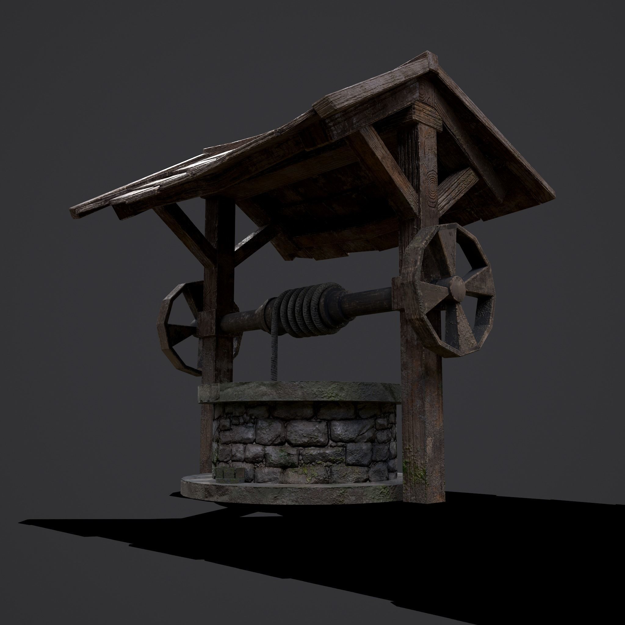Medieval Water Well  Low-poly 3D model_9