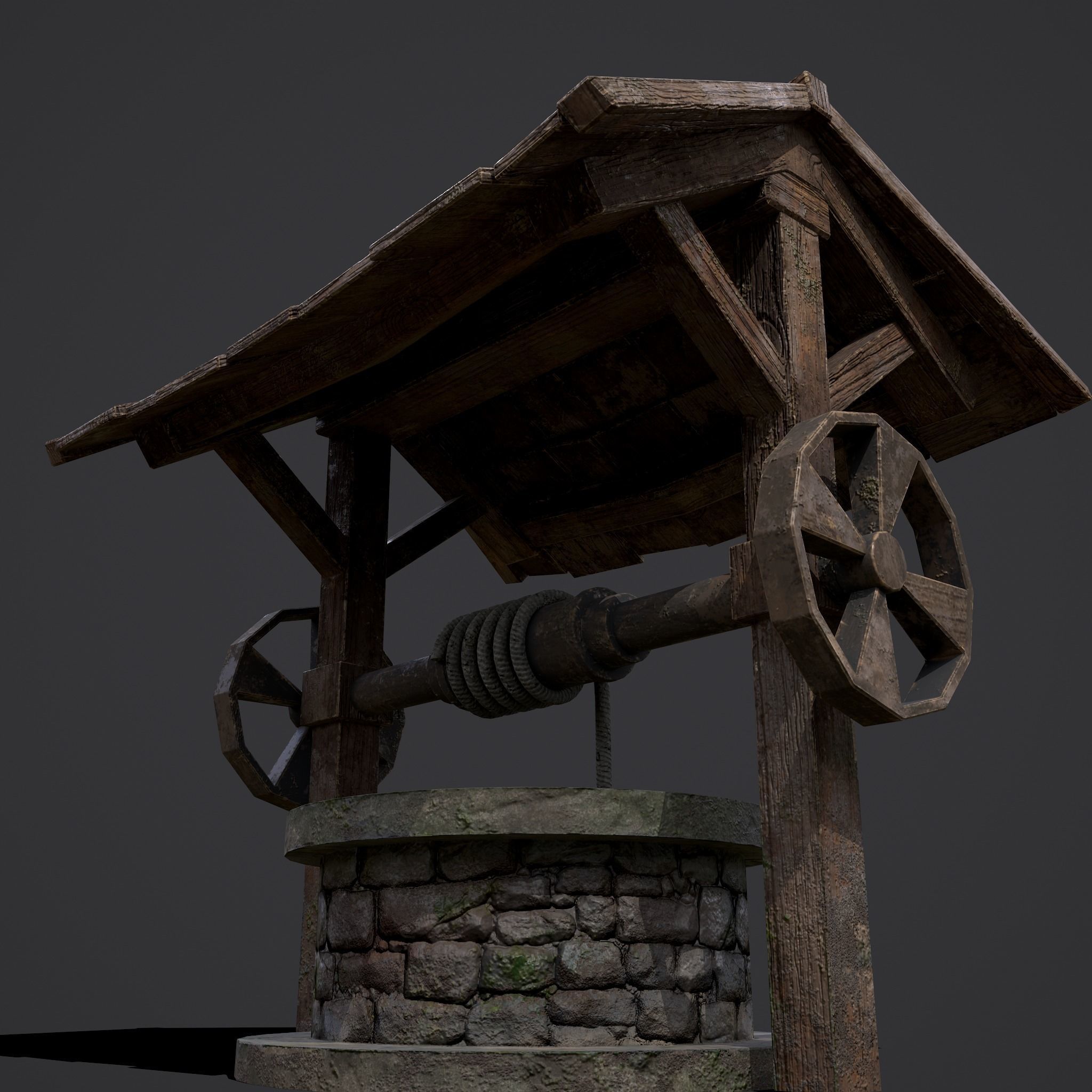 Medieval Water Well  Low-poly 3D model_6