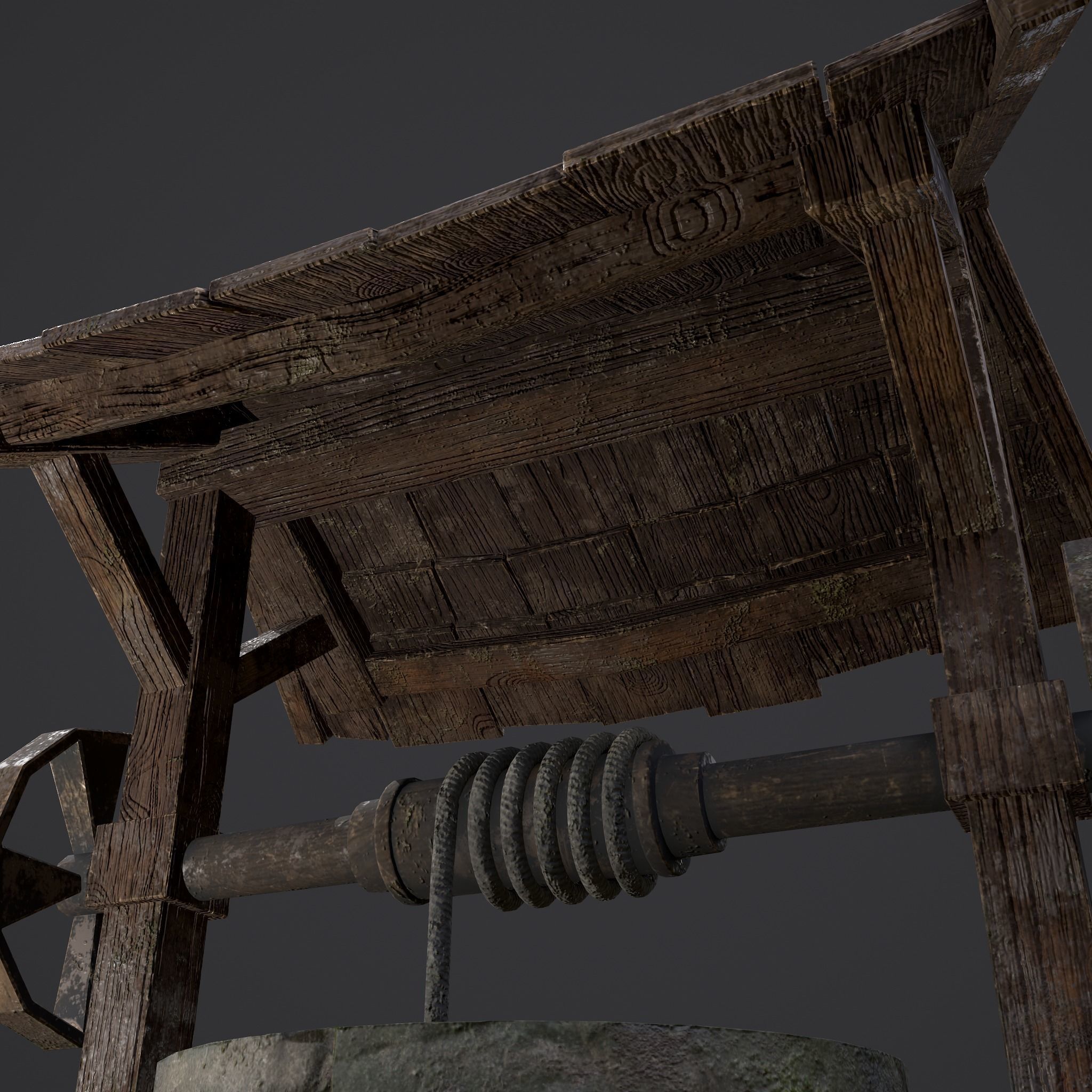 Medieval Water Well  Low-poly 3D model_7
