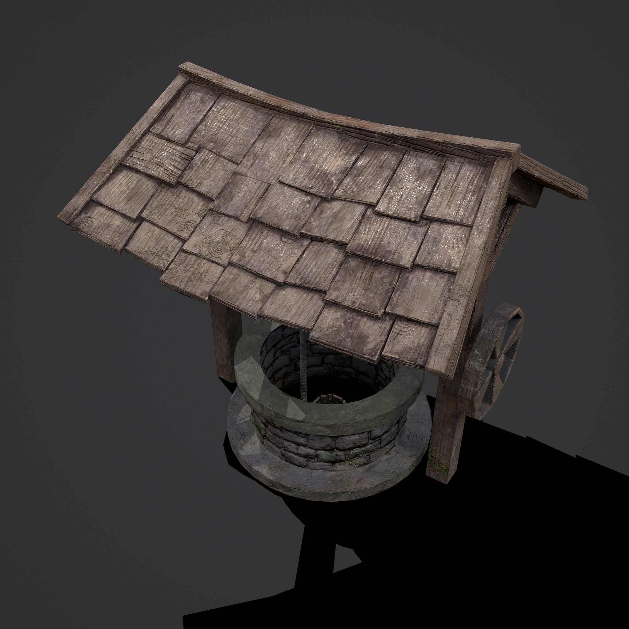 Medieval Water Well  Low-poly 3D model_4