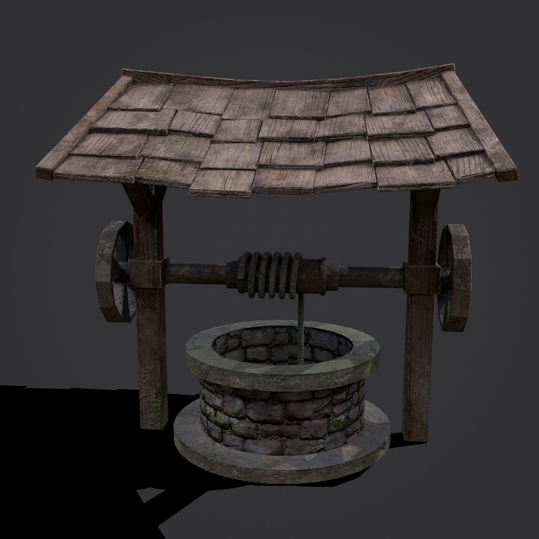 Medieval Water Well  Low-poly 3D model_2