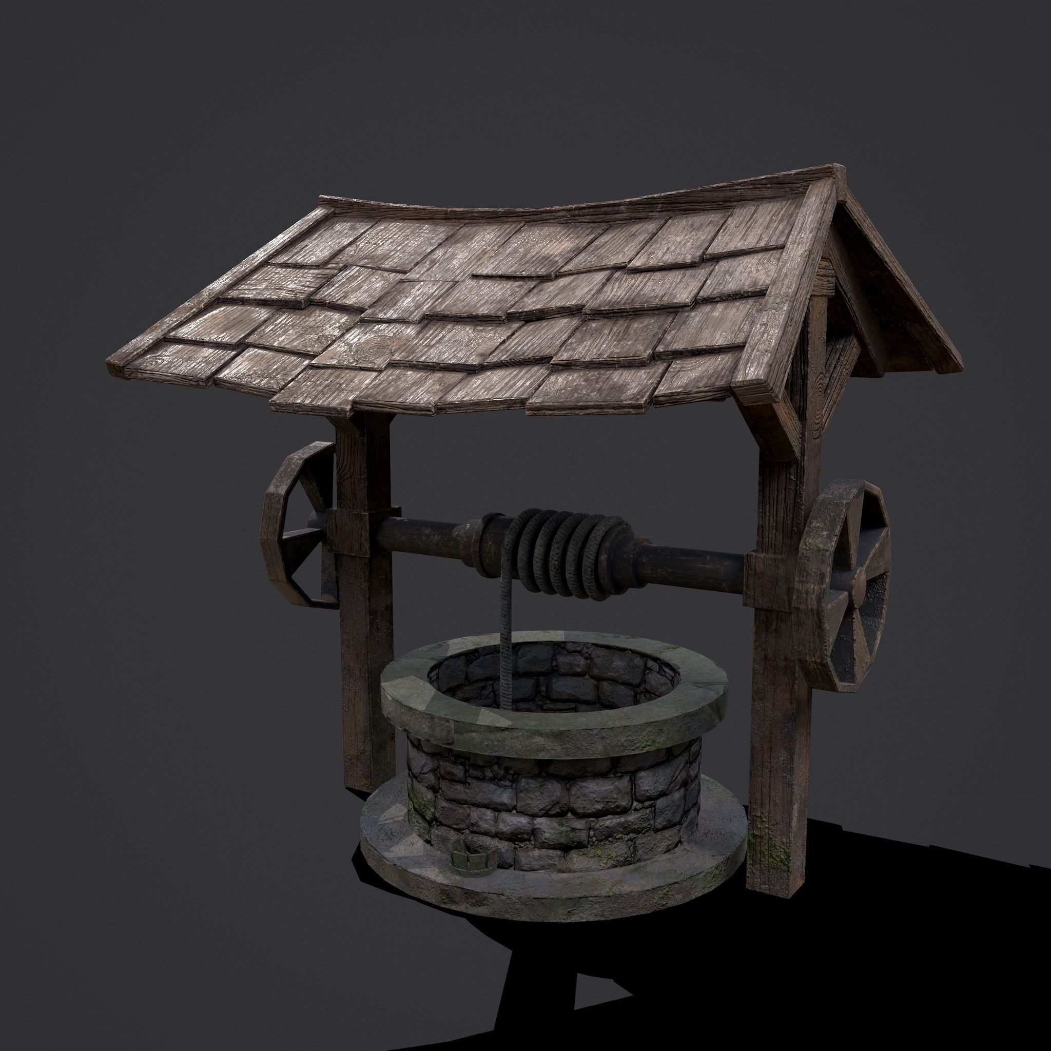 Medieval Water Well  Low-poly 3D model_10