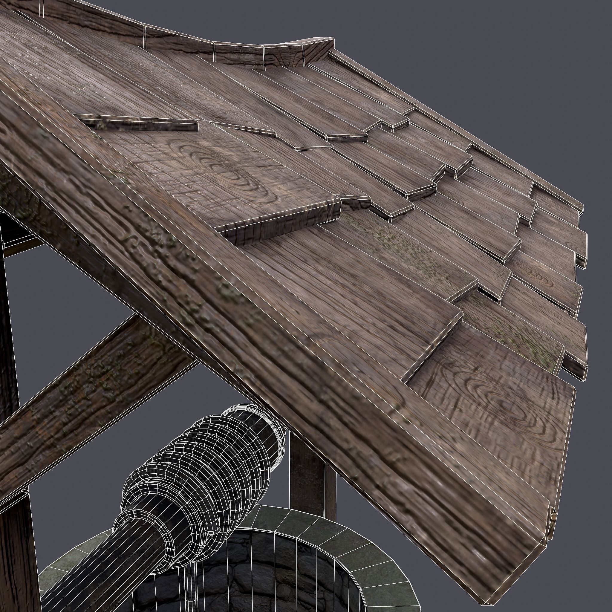 Medieval Water Well  Low-poly 3D model_18