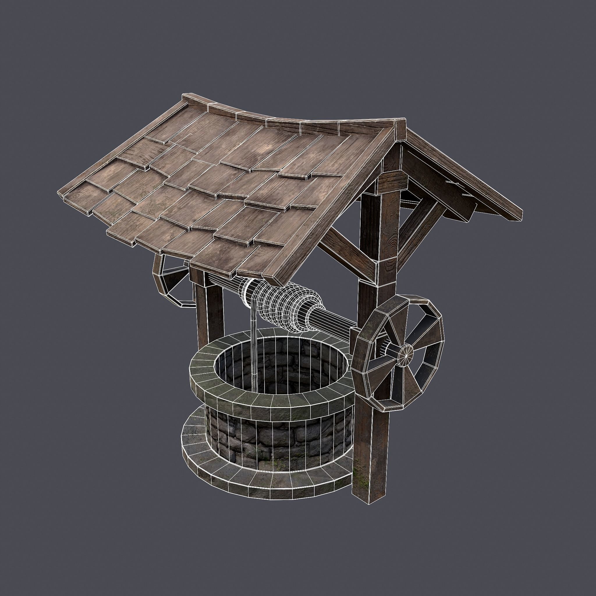 Medieval Water Well  Low-poly 3D model_21